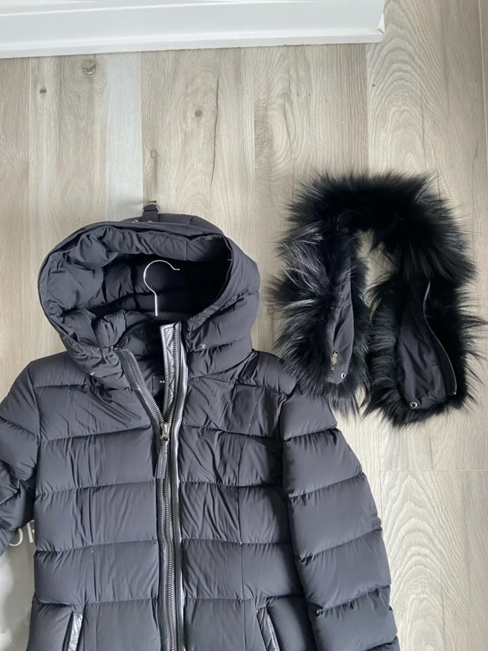 Mackage Calla Black Quilted Down Coat with Fur Trim - Picture 5 of 9